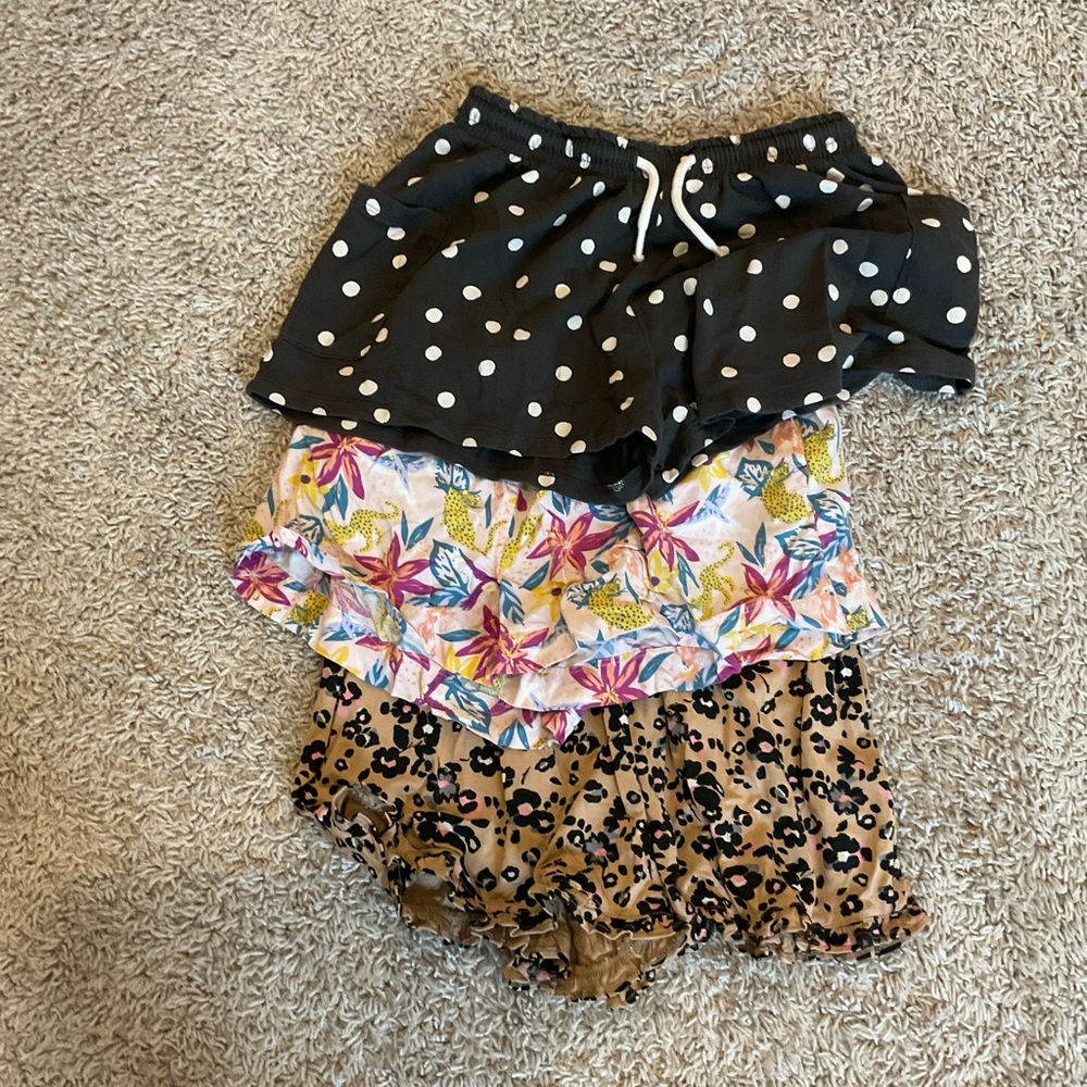 Polka Dot, Floral, and Leopard Print Kids Shorts Set